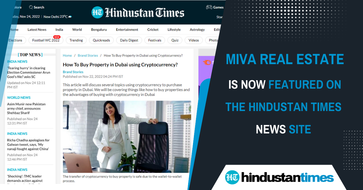 MIVA Real Estate is Now Featured on the Hindustan Times News Site